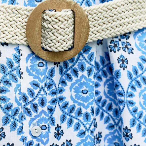 ZARA BELTED PRINTED DRESS - Picture 11 of 11